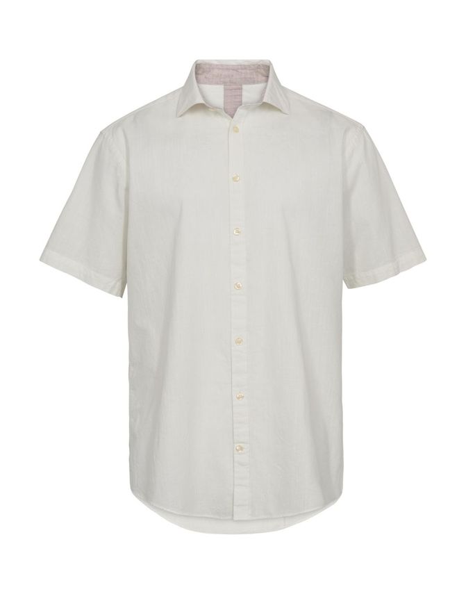 Linen Blend Shirt S S Modern Fit