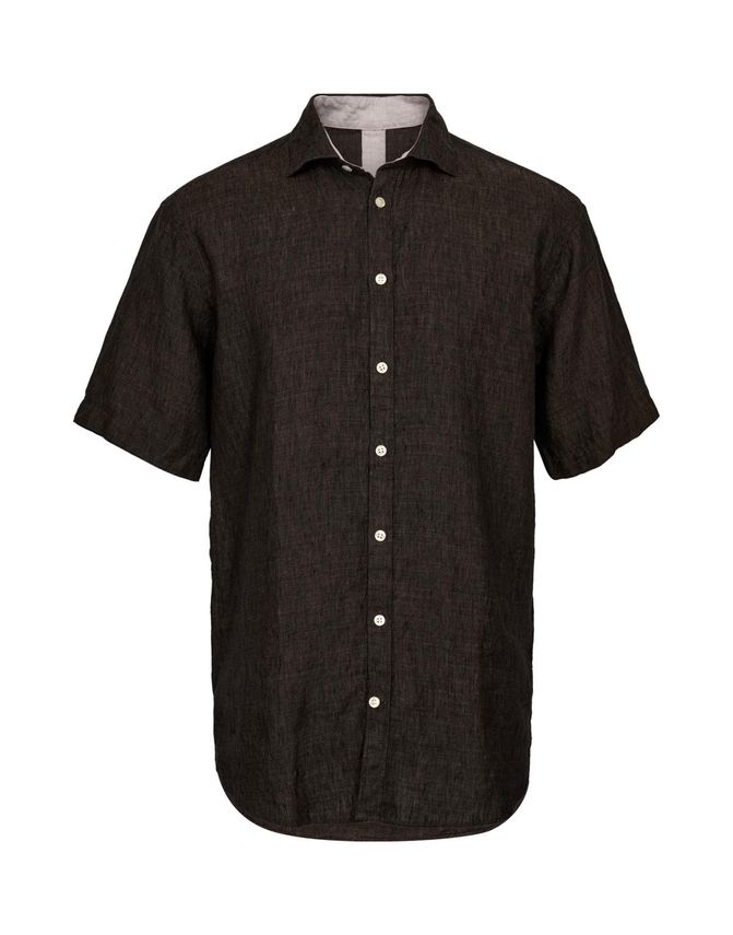 Linen Blend Shirt S S Modern Fit
