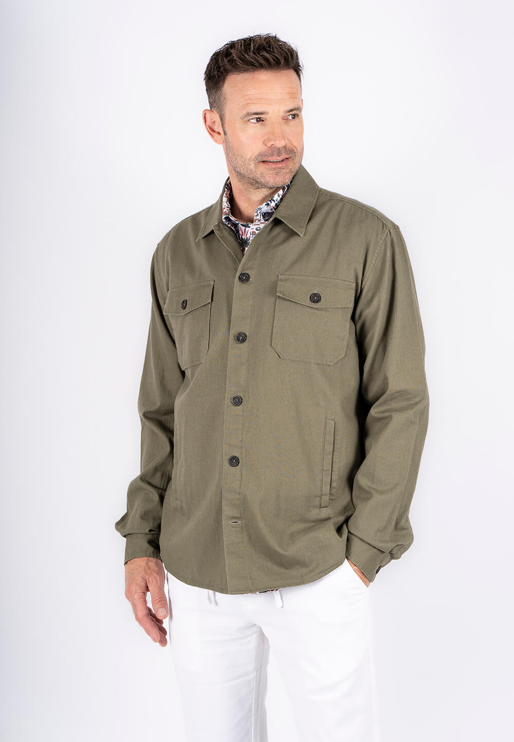 Pre End - Halton Overshirt   Hørskjorte I Grøn