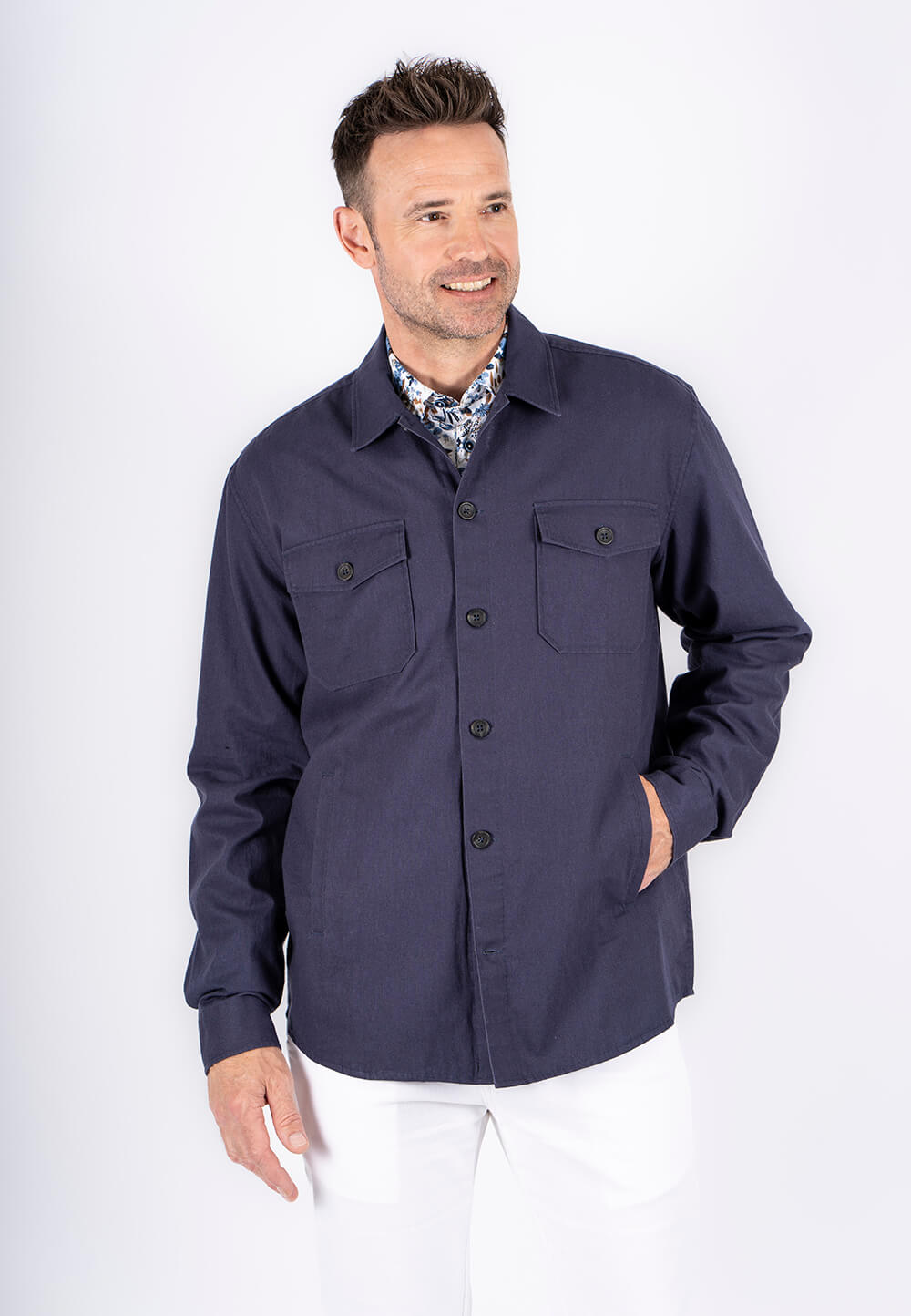 Pre End - Halton Overshirt   Hørskjorte I Navy