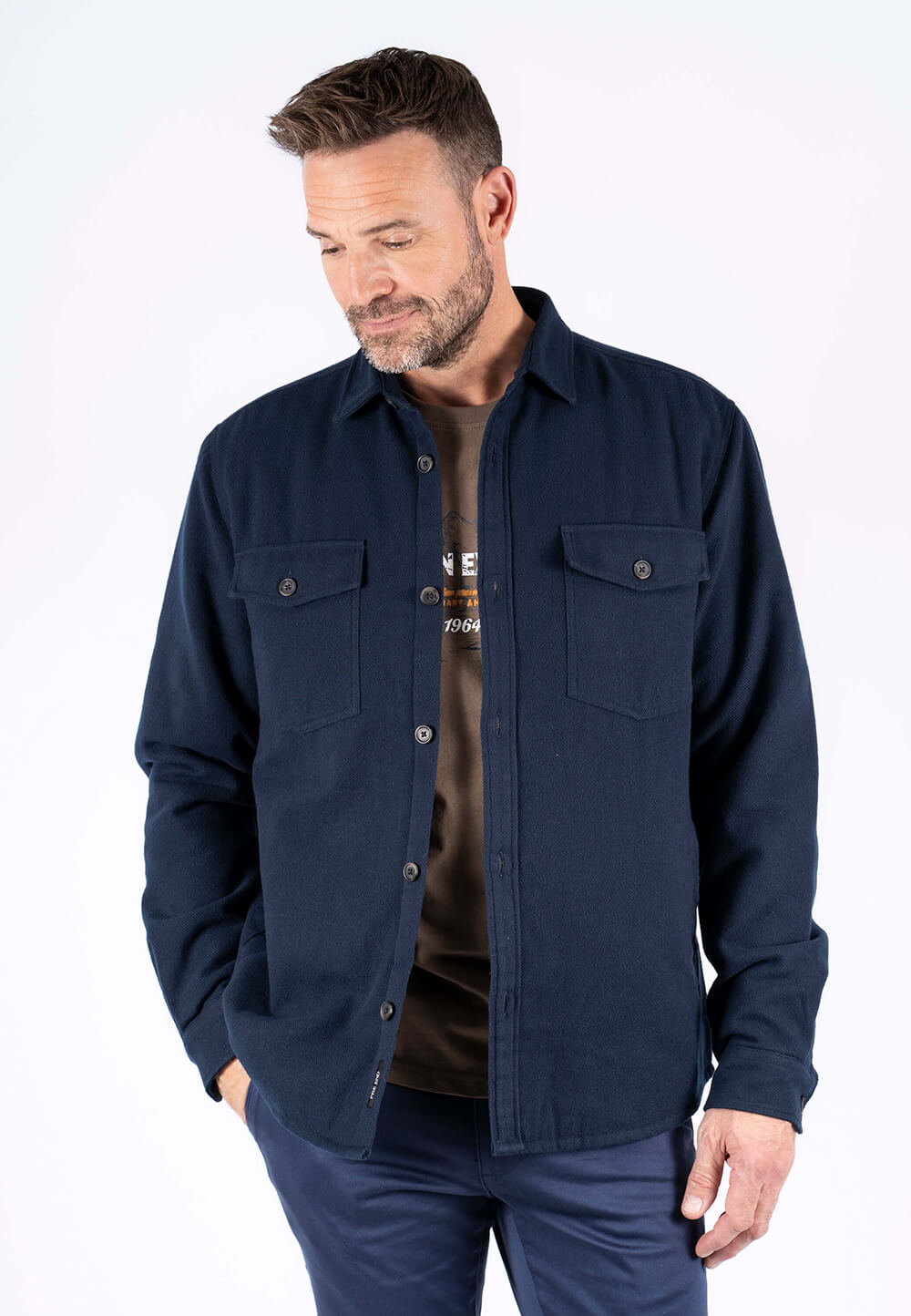 Pre End - Noland Overshirt Med Foer I Navy