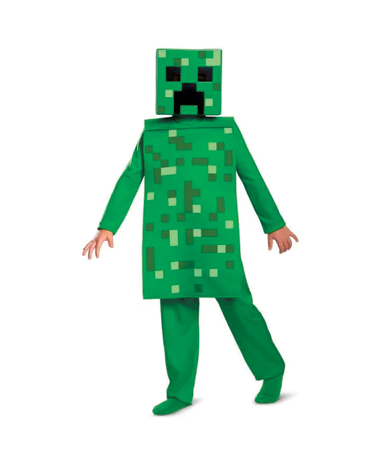 Minecraft Creeper Kostume - 4-6   7-8 år