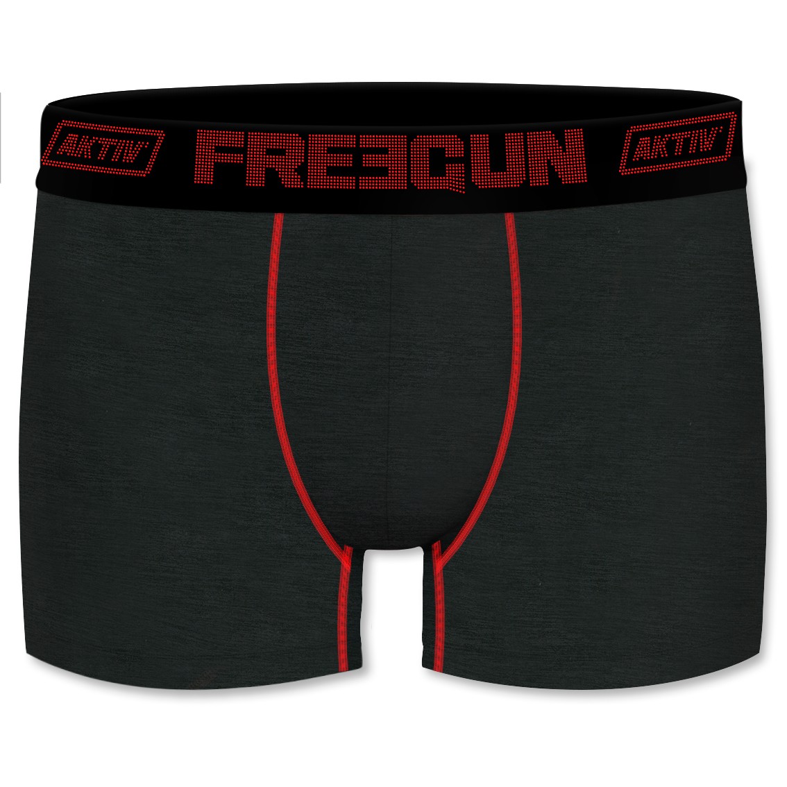 Sports Boxershorts I Microfiber - Sort Rød - Freegun