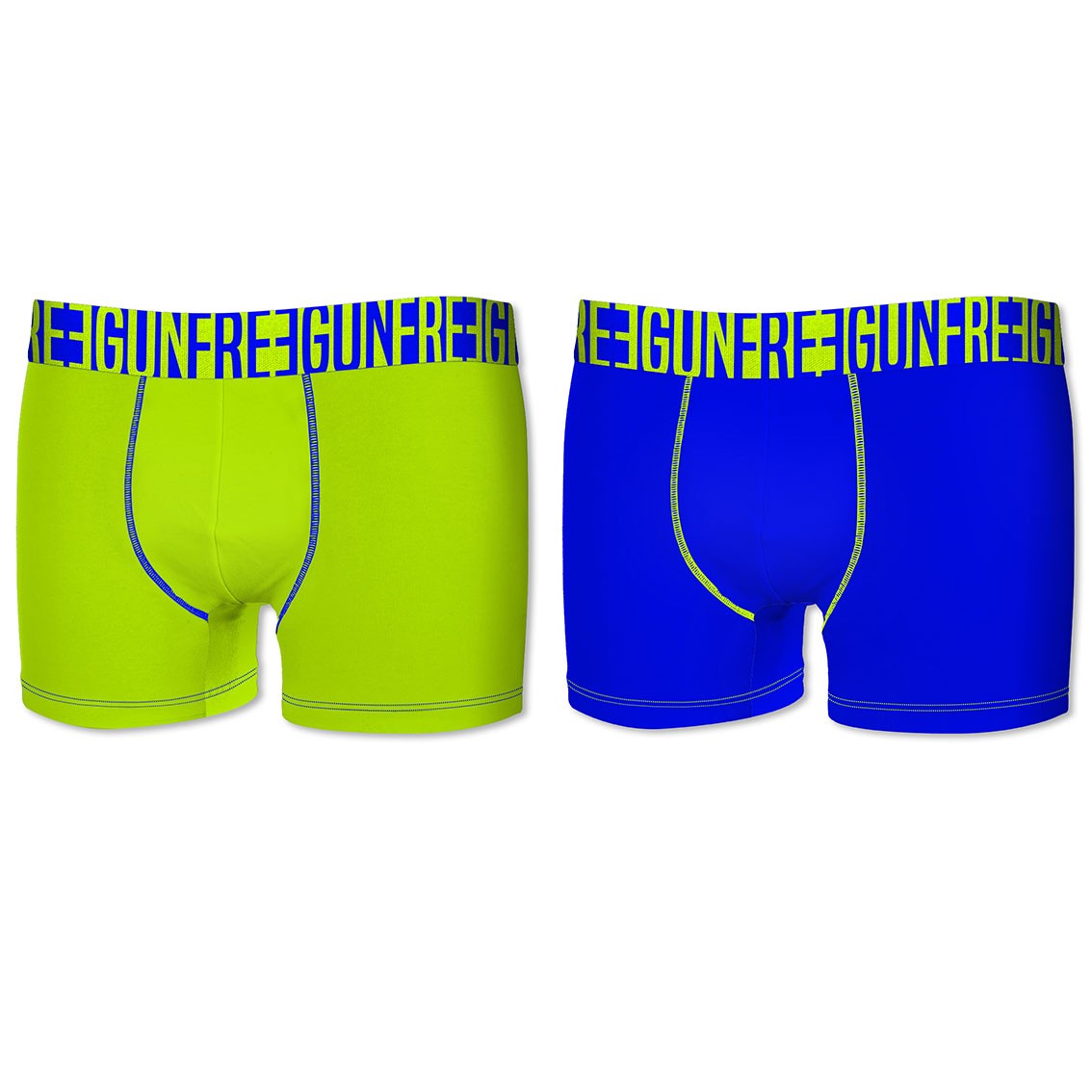 2-pack Microfiber Boxershorts - Gul Og Blå - Freegun