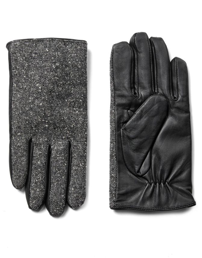 Skind Tweed Handske