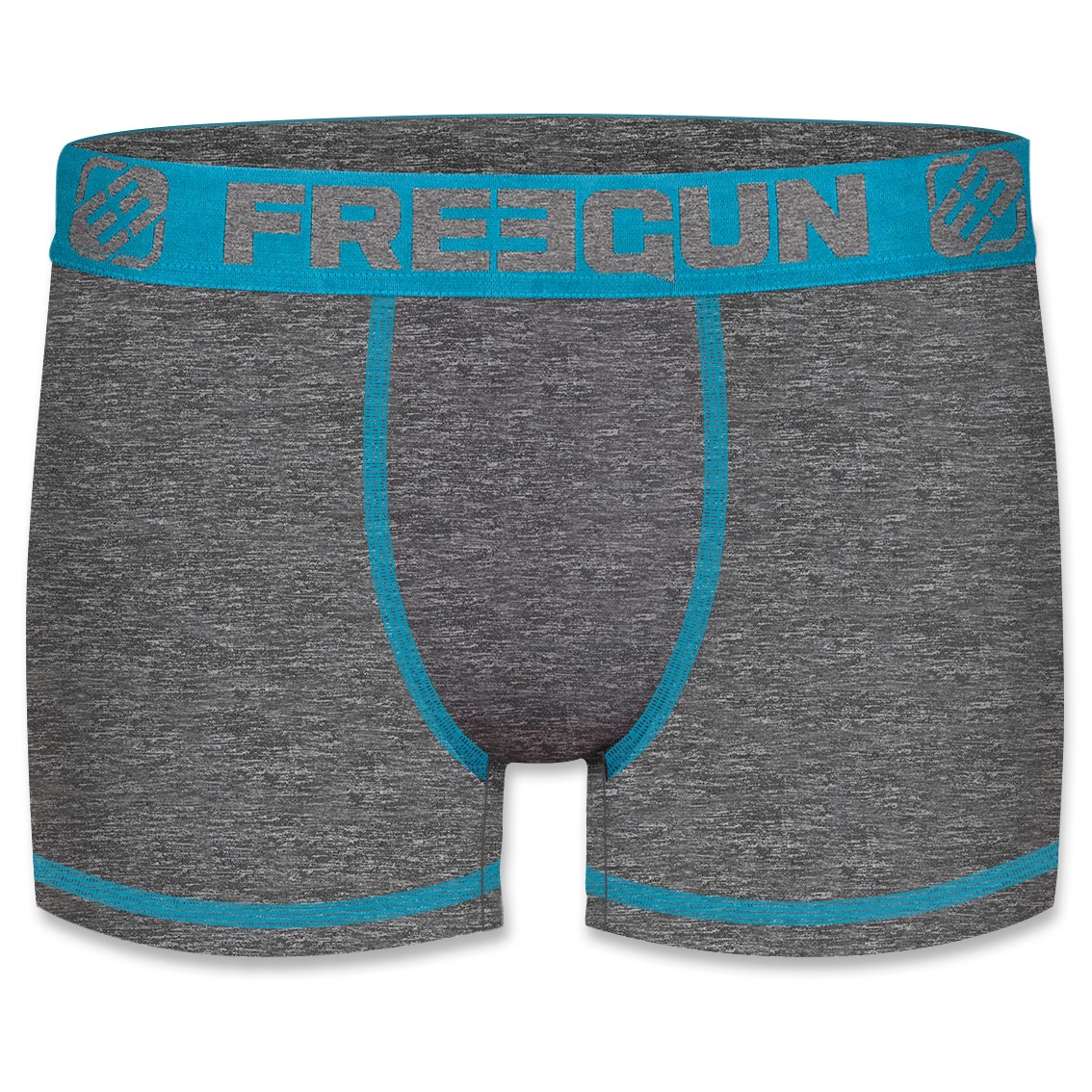Freegun Boxershorts I Microfiber - Grå Med Lys Blå