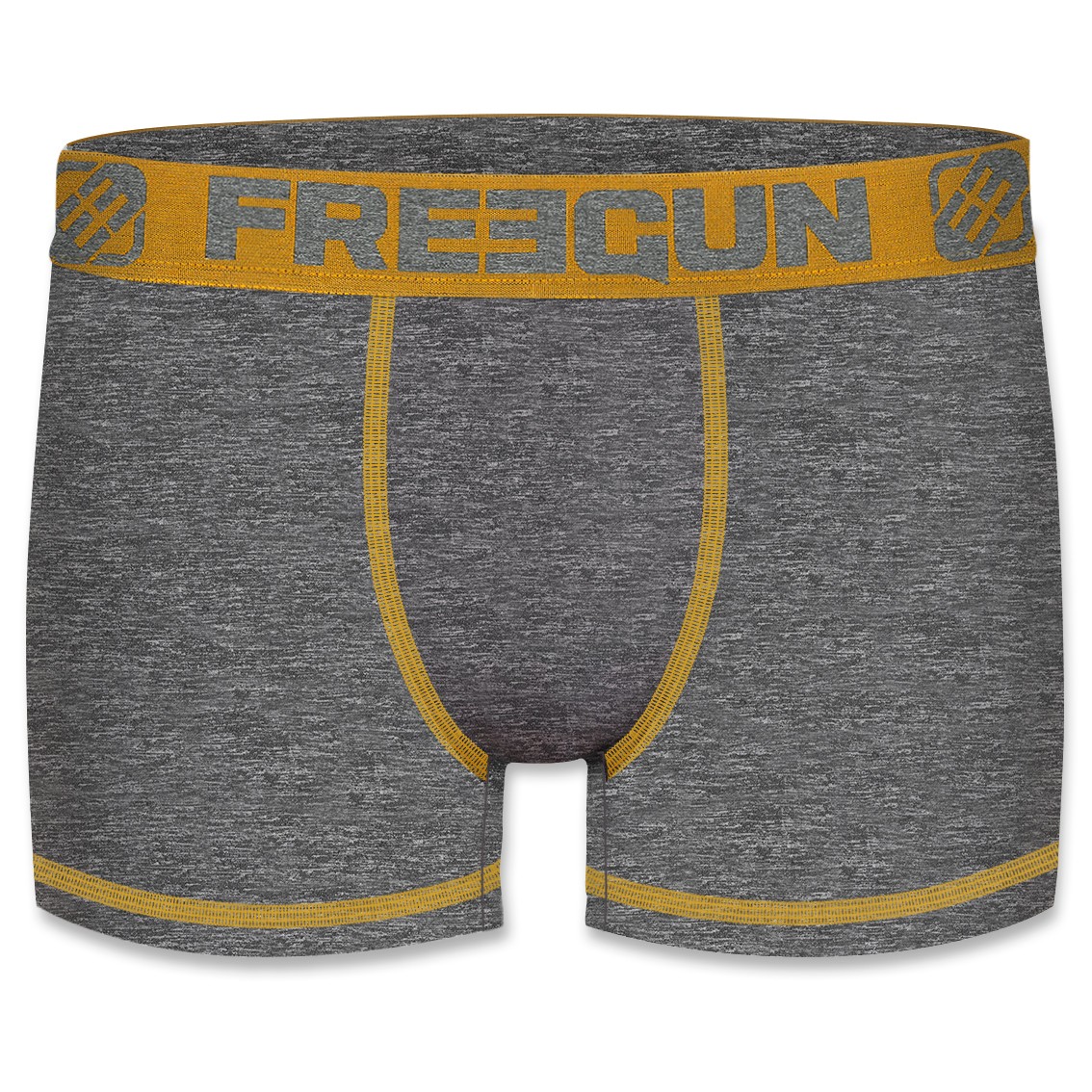 Freegun Boxershorts I Microfiber - Grå Med Gul