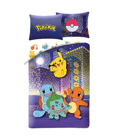 Pokemon Sengetøj - Starter Blå - 140x200cm