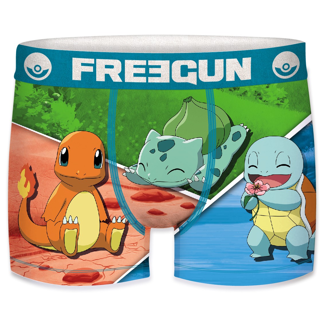 Charmander  Squirtle Og Bulbasaur Pok? Mon - Freegun Microfiber Boxershorts