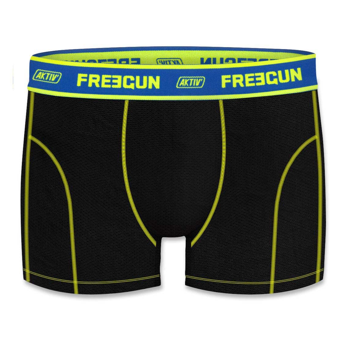 Sports Boxershorts I Microfiber - Sort-blå Mesh - Freegun