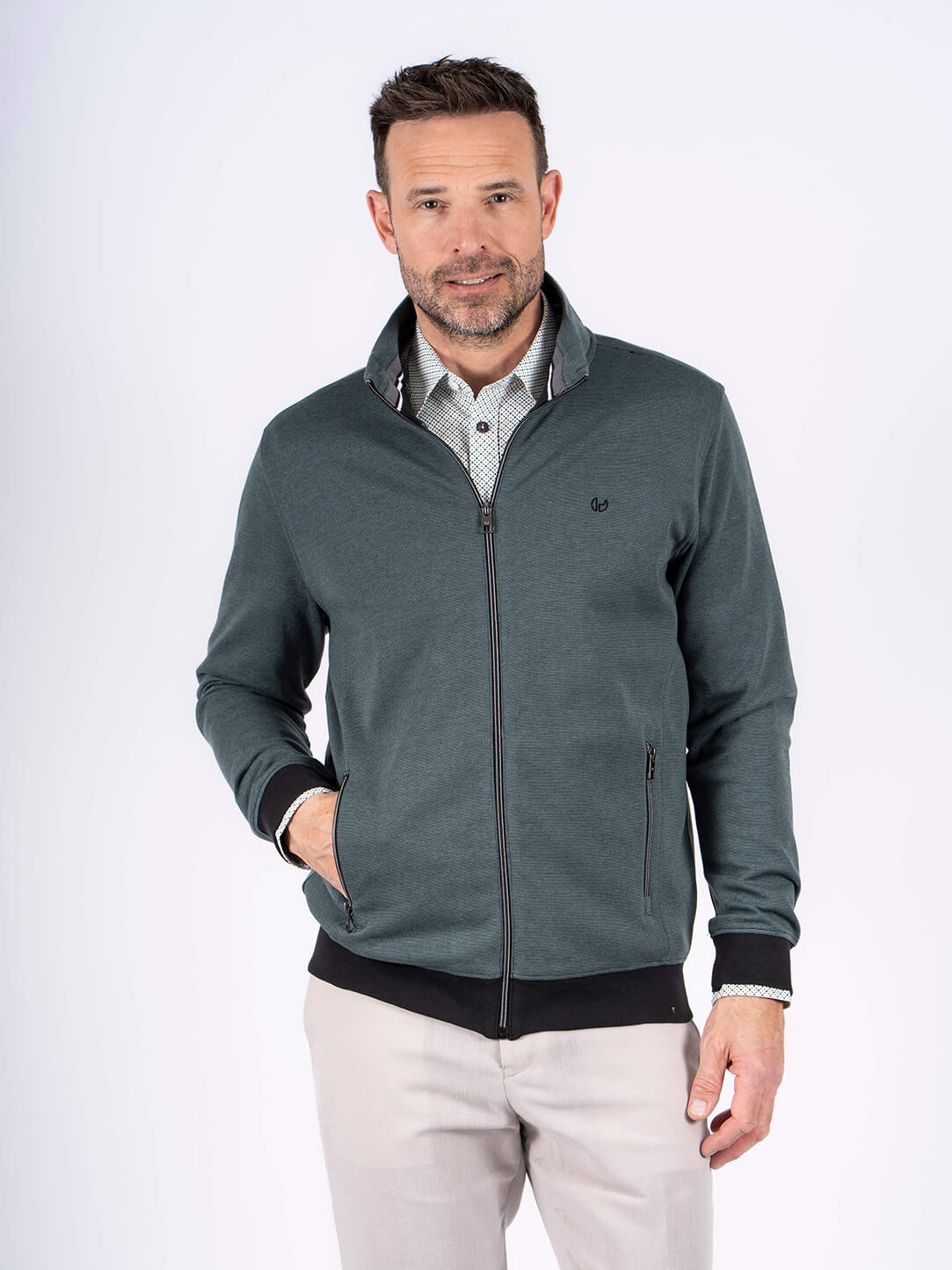 Pre End - Rai Sweat Cardigan I Blå Grøn
