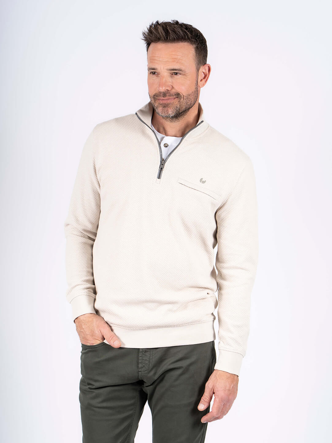 Pre End - Alf Sweat Med Halfzip I Hvid