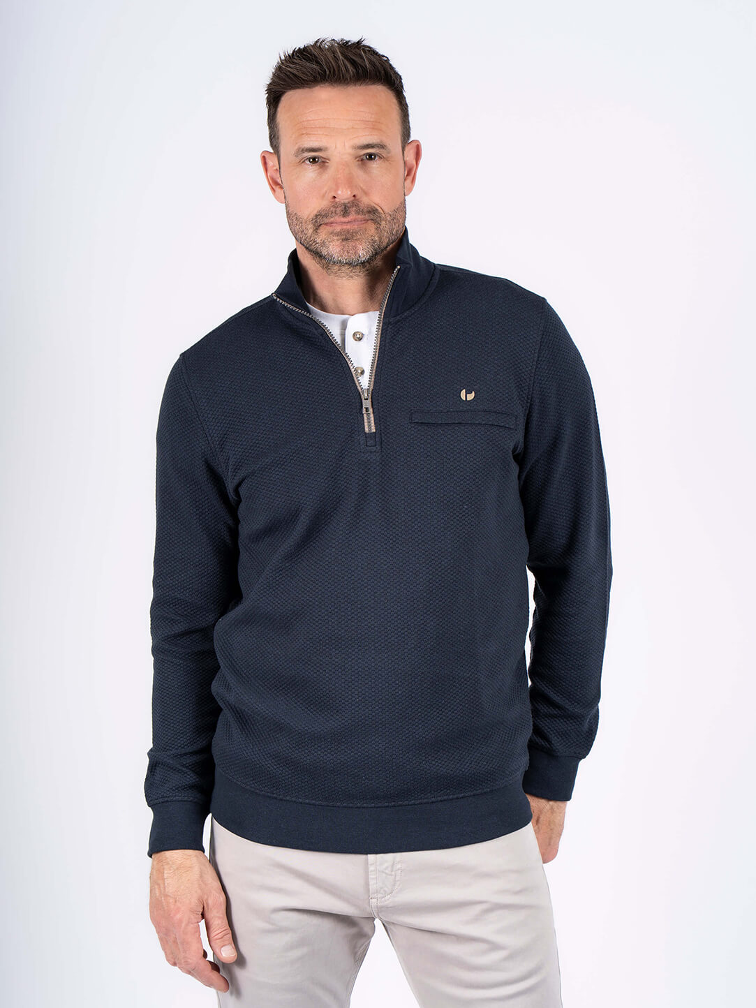 Pre End - Alf Sweat Med Halfzip I Navy