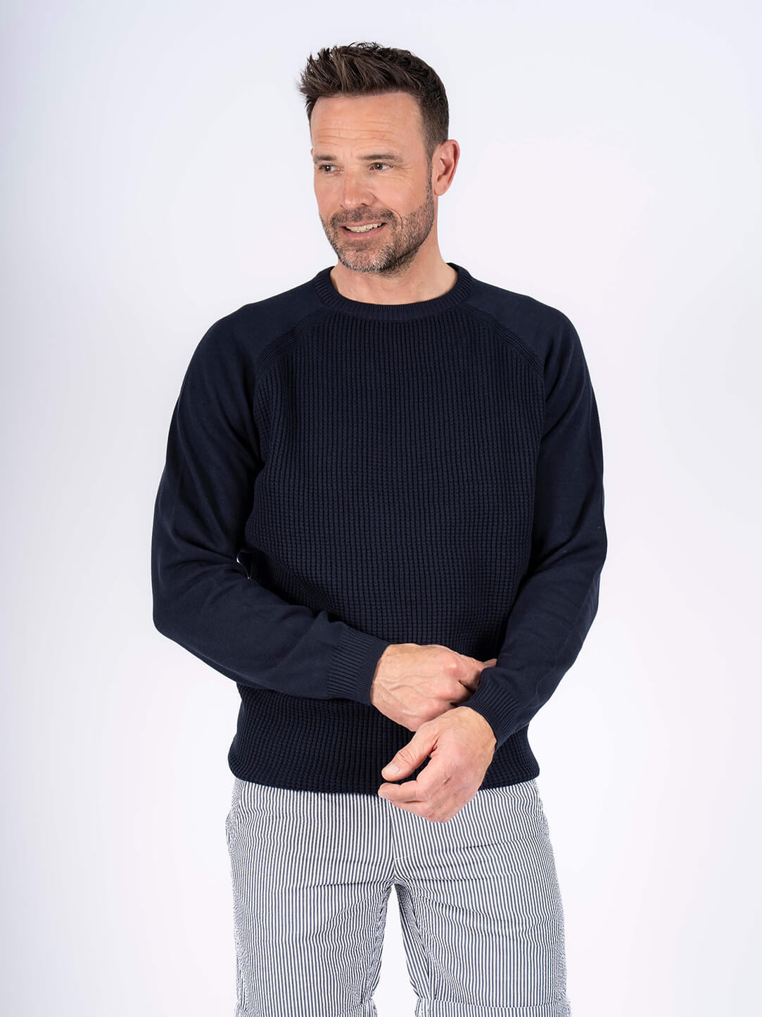 Pre End - Norman Strik Med O-hals I Navy