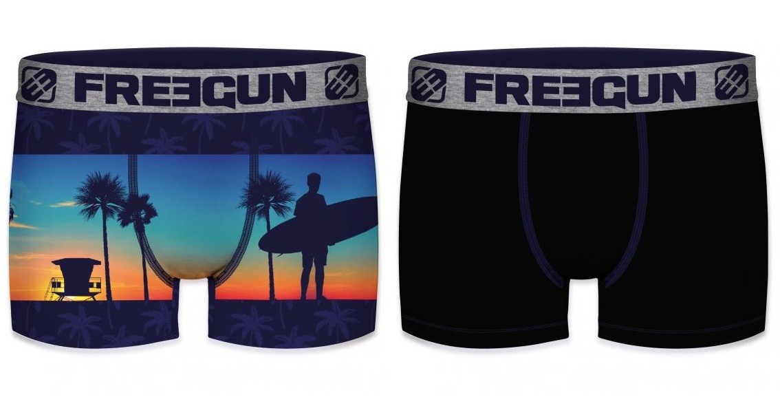 2-pack Microfiber Boxershorts - 1x Late Beach Og 1x Sort - Freegun
