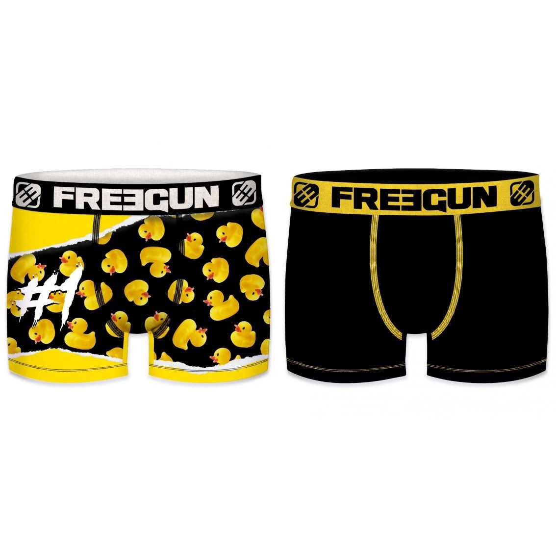 2-pack Microfiber Boxershorts - 1x Gummiand Og 1x Sort - Freegun