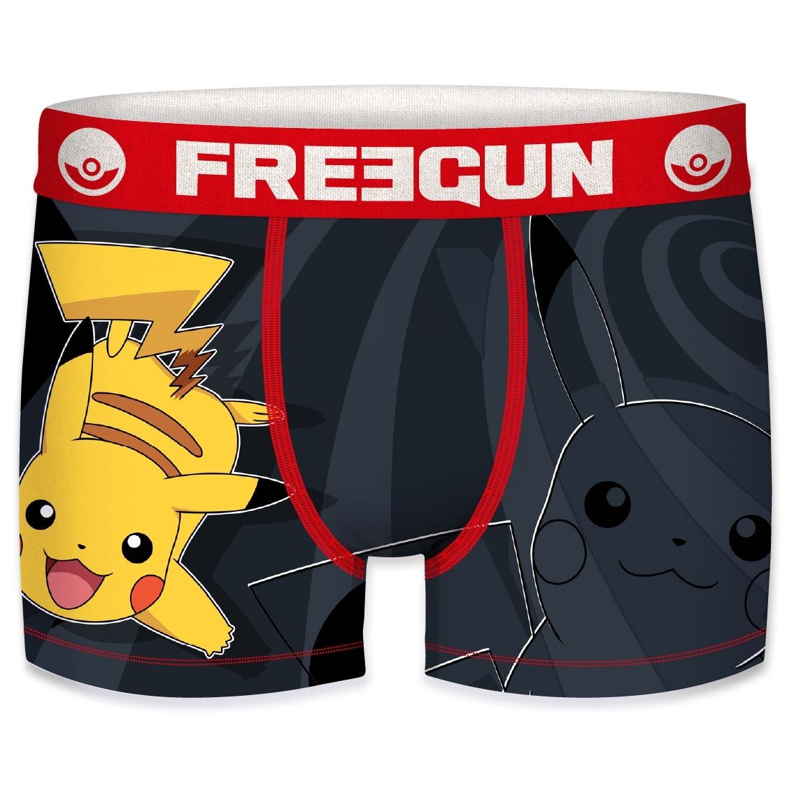 Pikachu - Rød Sort - Pok? Mon Boxershorts - Freegun Microfiber