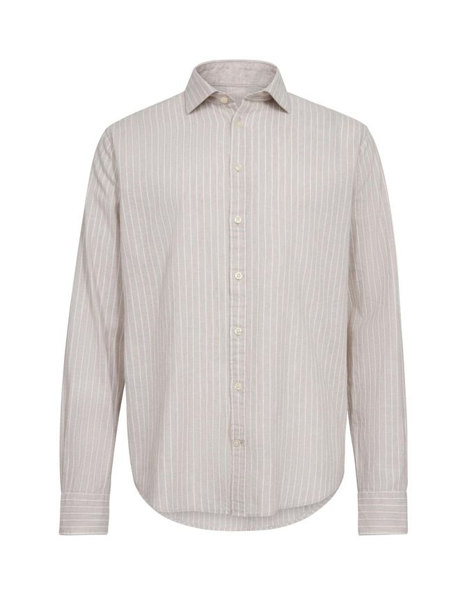 Linen Blend Shirt L S Modern Fit