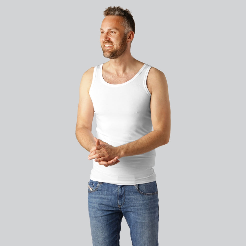 Bambus Undertrøje Slimfit I Hvid Til Mænd