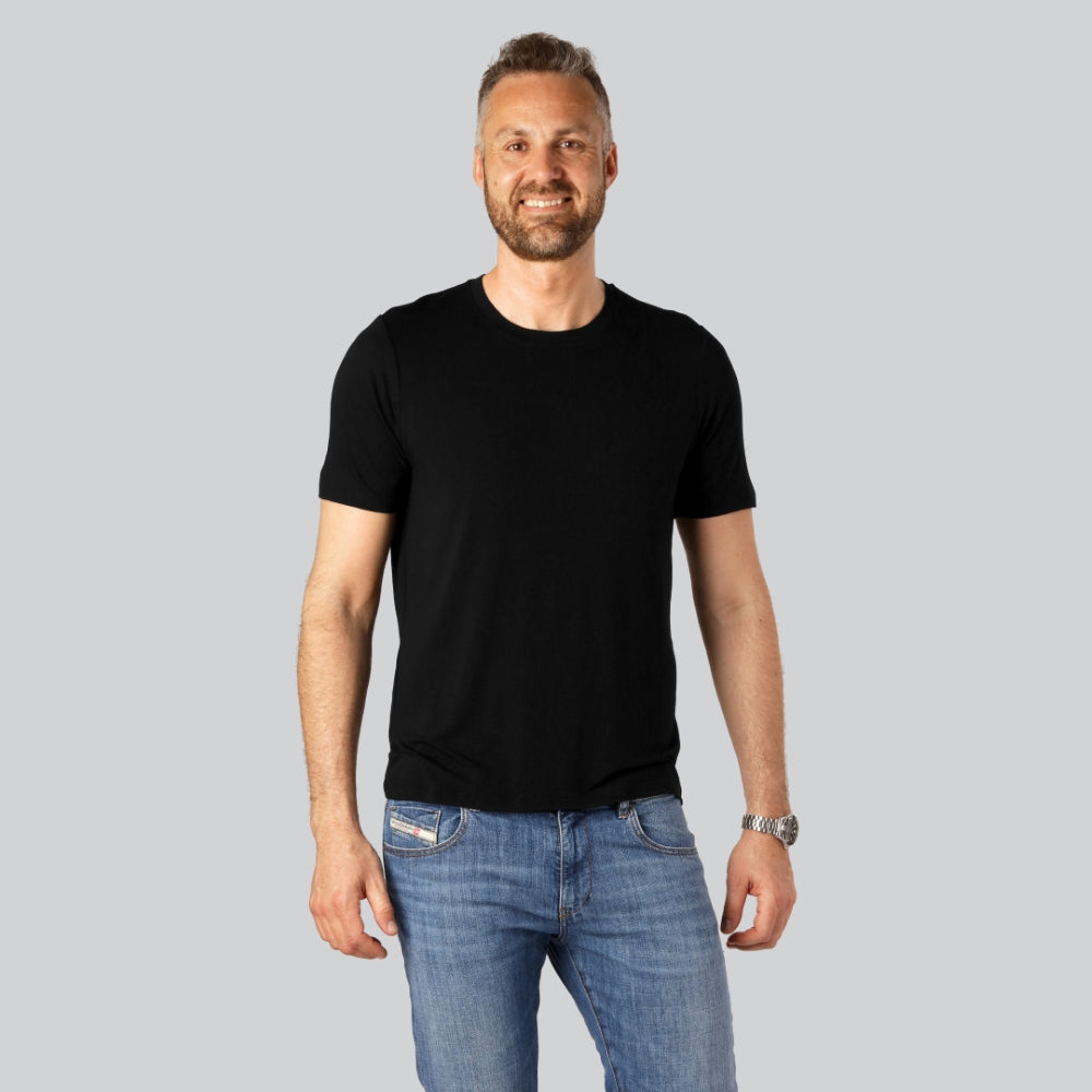 Bambus T-shirt O-hals I Sort Til Mænd
