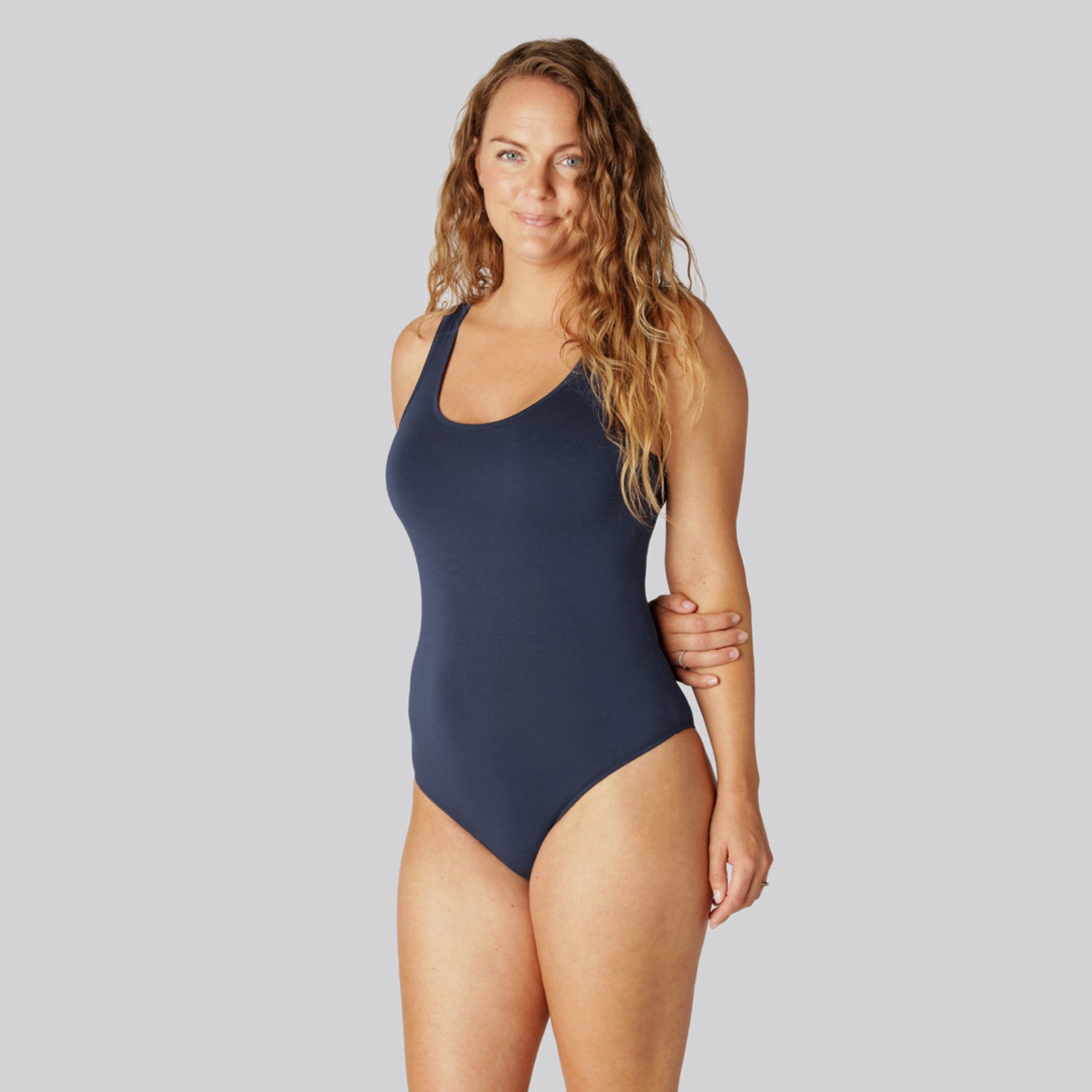 Bambus Bodystocking I Navy Til Damer