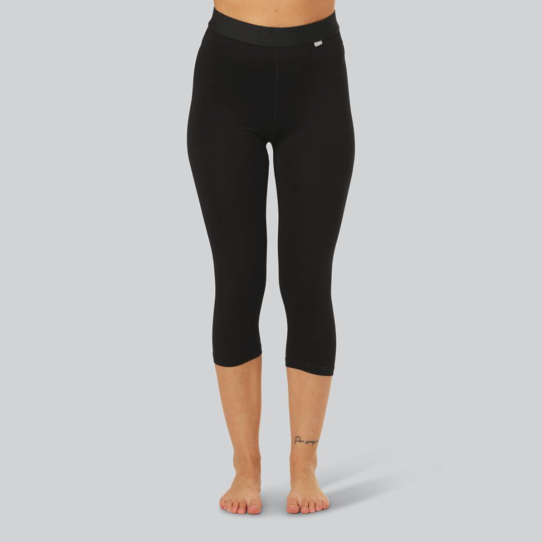 Bambus 3 4 Leggings I Sort M  Sort Elastik Til Kvinder