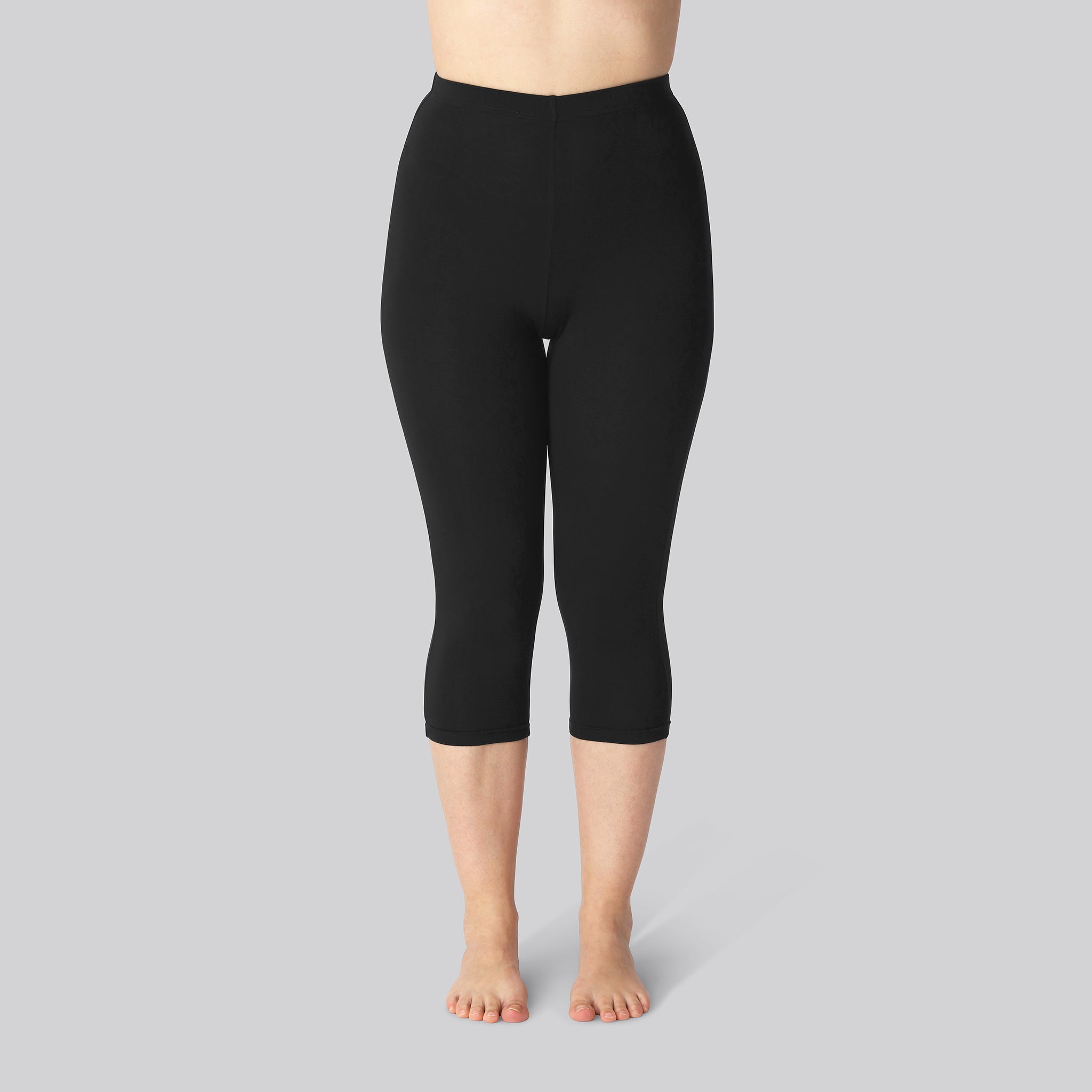 Bambus 3 4 Leggings M  Skjult Elastik I Sort Til Damer