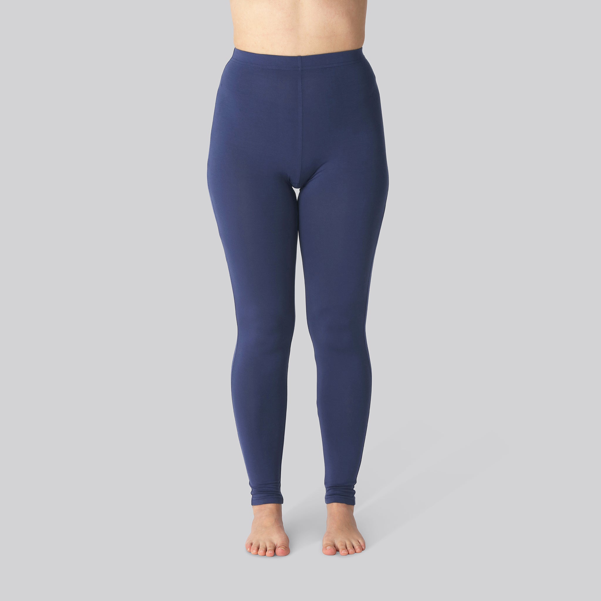 Bambus Leggings M  Skjult Elastik I Navy Til Damer