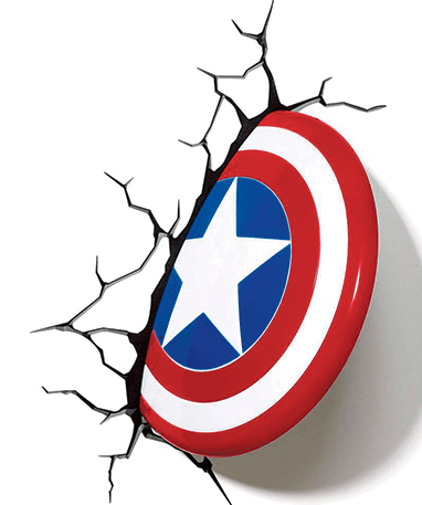 Captain America Skjold 3d Led Lampe - Marvel