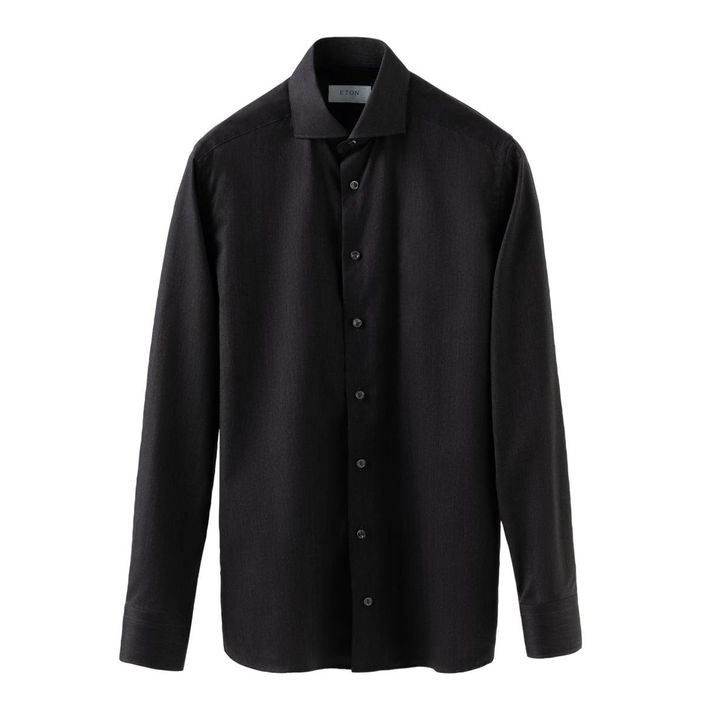 Herringbone Rynkefri Flannel Skjorte - Eton Kvalitet