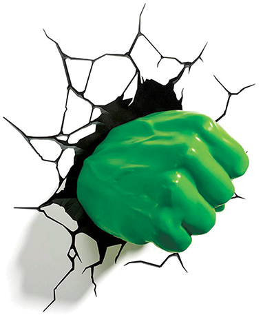 Hulk Knytnæve 3d Led Lampe - Marvel