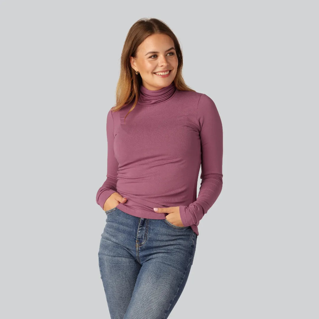 Bambus Rullekrave I Dusty Rose Til Kvinder