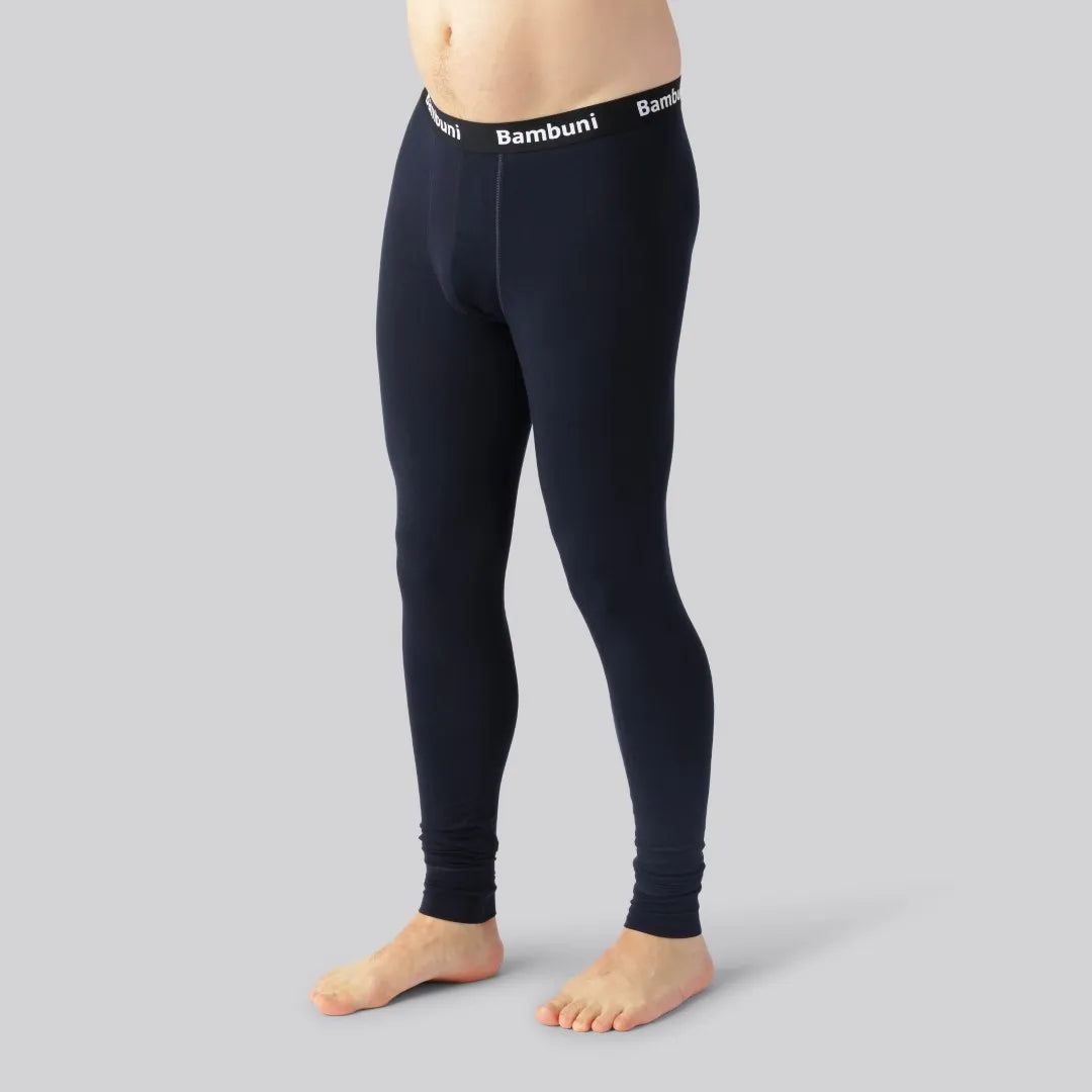 Bambus Long Johns I Navy Til Mænd