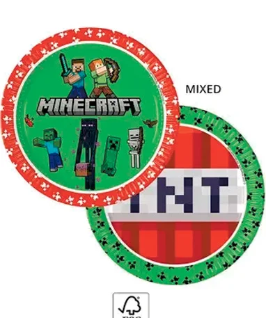 Minecraft Paptallerkner - 8 Stk