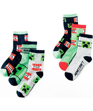 Minecraft Sokker   Strømper - 3 Stk