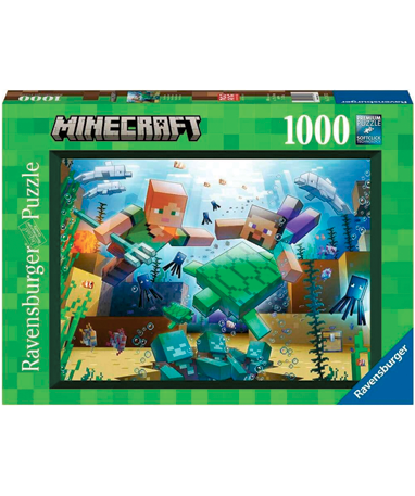 Minecraft Puslespil - Under Vand - 1000 Brikker