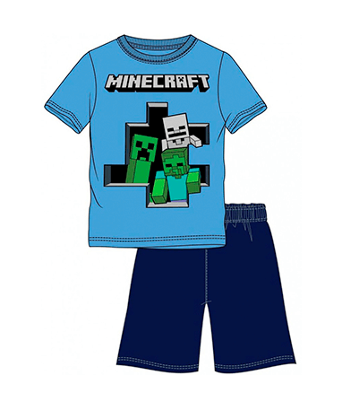 Minecraft Pyjamas Sæt - Blå Mørkeblå