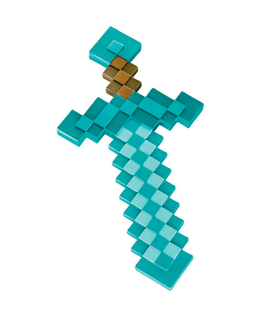 Minecraft Sværd 50 Cm - Plastik Diamant Sværd