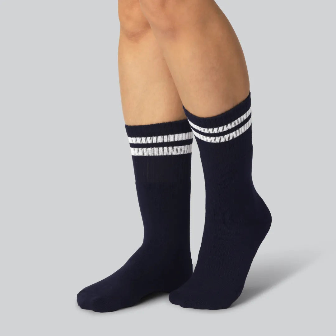 Bambus Tennisstrømper I Navy Blå Til Kvinder