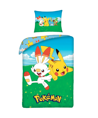 Pokemon Sengetøj - Scorbunny   Pikachu