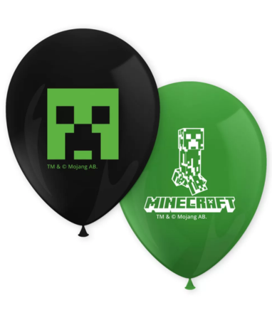 Minecraft Creeper Balloner - 8 Stk