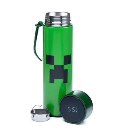 Minecraft Creeper Termoflaske I Rustfrit Stål Med Termometer