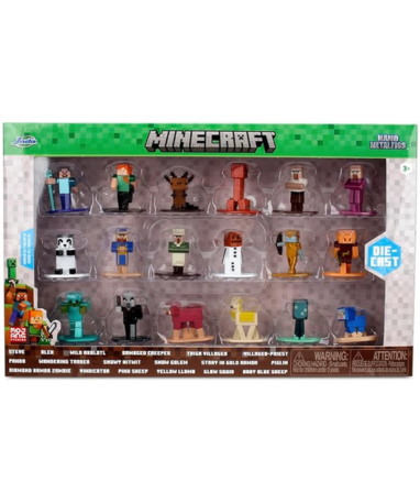 Minecraft 18 Stk Metalfigurer Pakke - 4cm