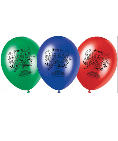 Pyjamasheltene Farvede Balloner - 8 Stk
