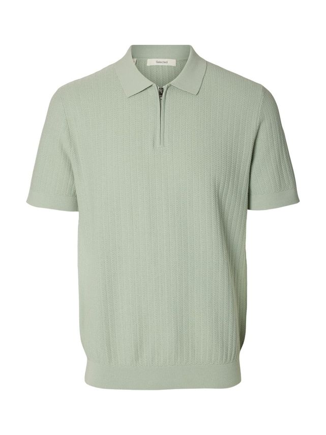 Slhcran Ss Knit Structure Half Zip
