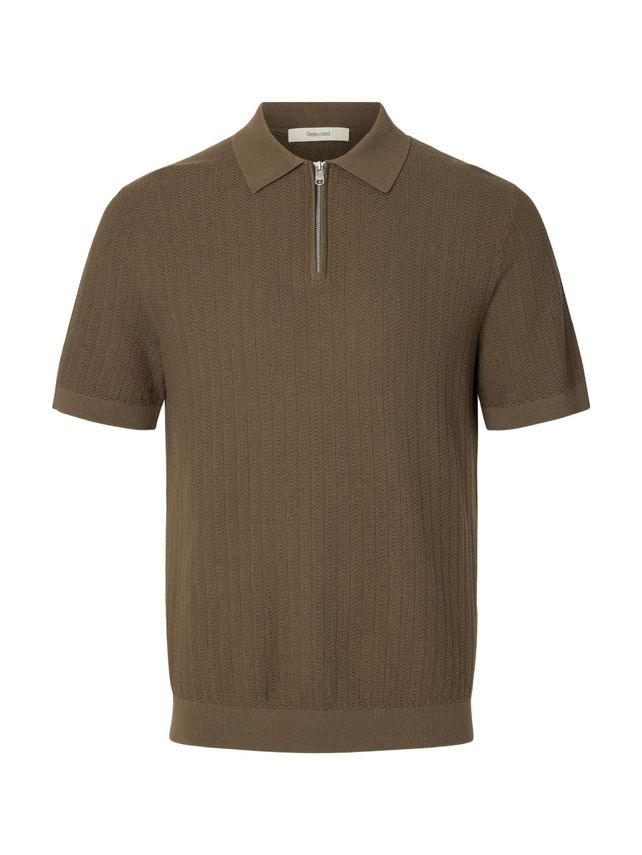 Slhcran Ss Knit Structure Half Zip