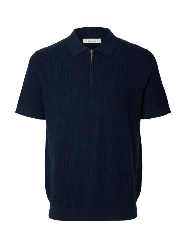 Slhcran Ss Knit Structure Half Zip