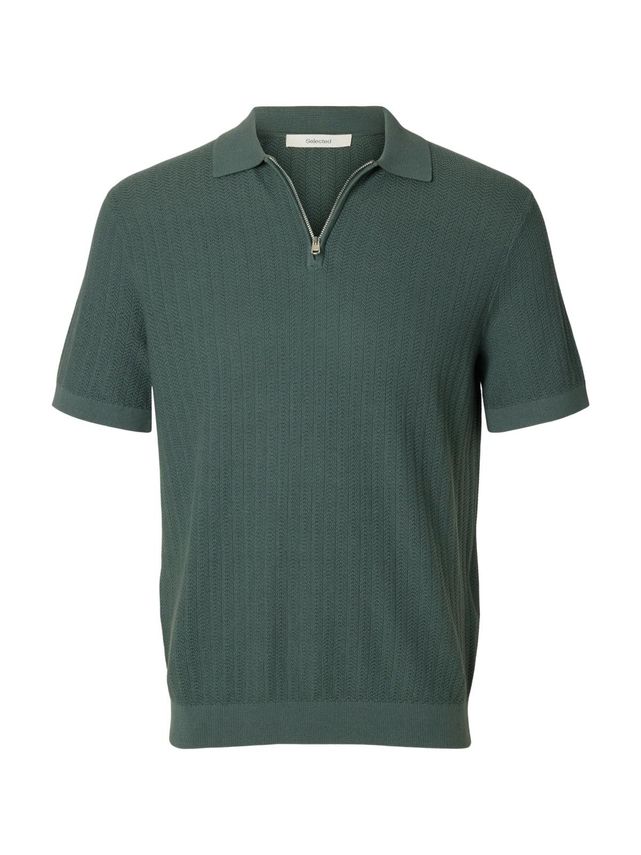 Slhcran Ss Knit Structure Half Zip