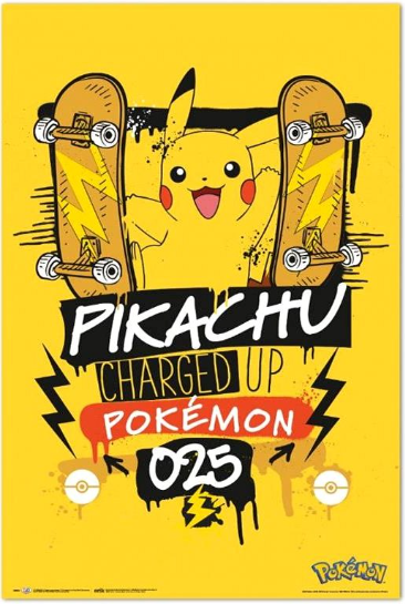 Pikachu Charged Up Plakat- 61x91cm