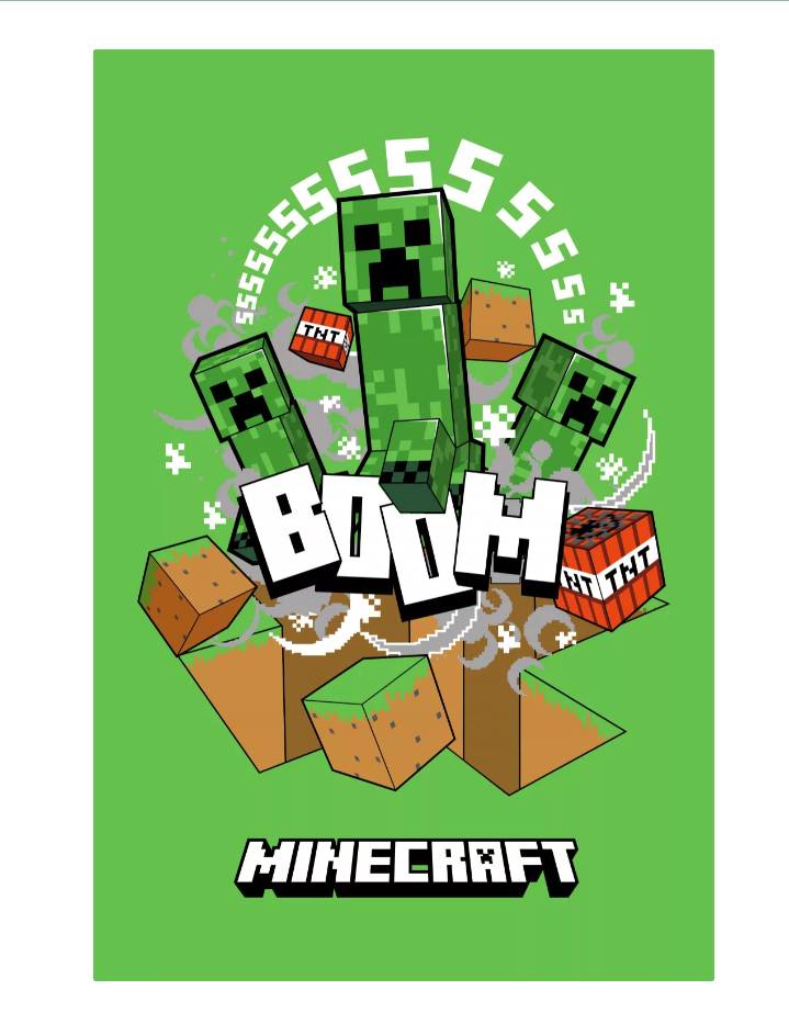 Minecraft Creeper Boom Tæppe 100x150cm